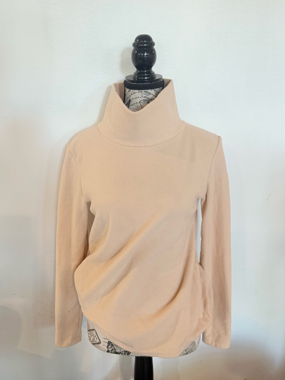 Dudley Stephens Cream High Neck Long Sleeve Top